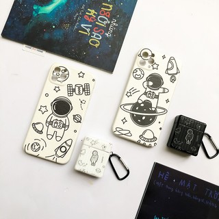 Bộ ốp lưng phi hành gia phong cách cool ngầu nền trắng dành cho iphone nhìn thích mê