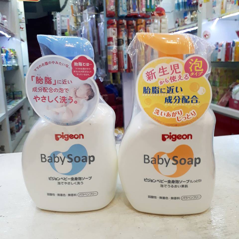 [Hàng Nhật Chính Hãng] Sữa/Dầu Tắm Gội Tạo Bọt 2 In 1 Cho Bé Pigeon| Sữa Tắm Gội Pigeon Baby Soap Đủ Mùi Hương Chai 500m