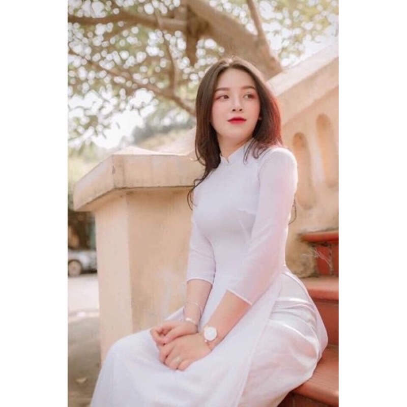 Áo Dài Trắng dành cho học sinh, sinh viên, chất liệu Chifon 4 tà, lụa mỹ,lụa thái hàng siêu đẹp.