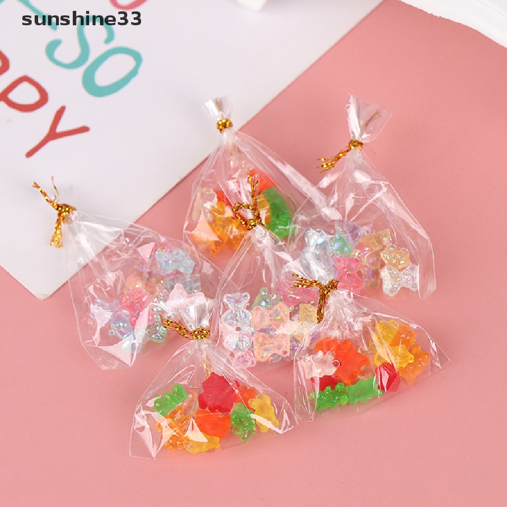 SU 12Pcs 1:12 Dollhouse Miniature Bear Candy Food Dessert Sugar Candy Kitchen Toy n