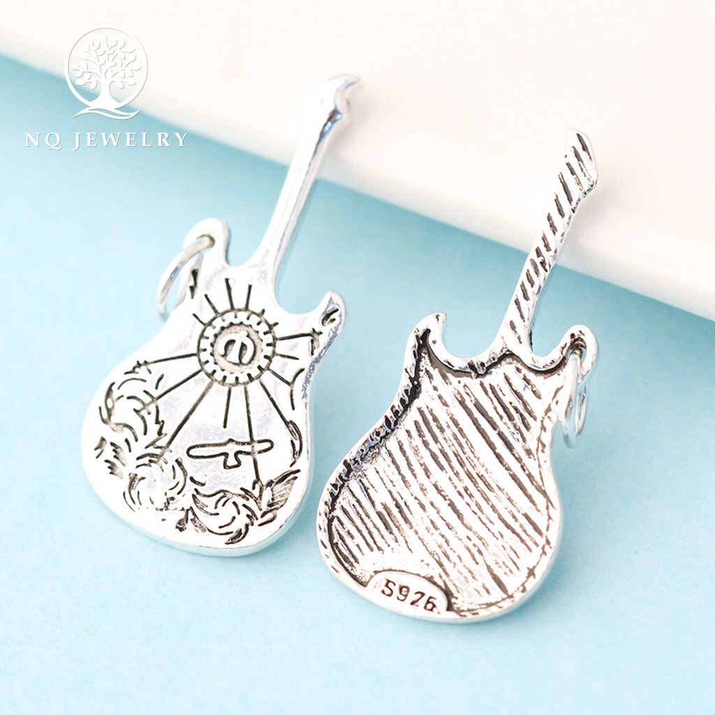 Charm bạc ghita treo - NQ Jewelry