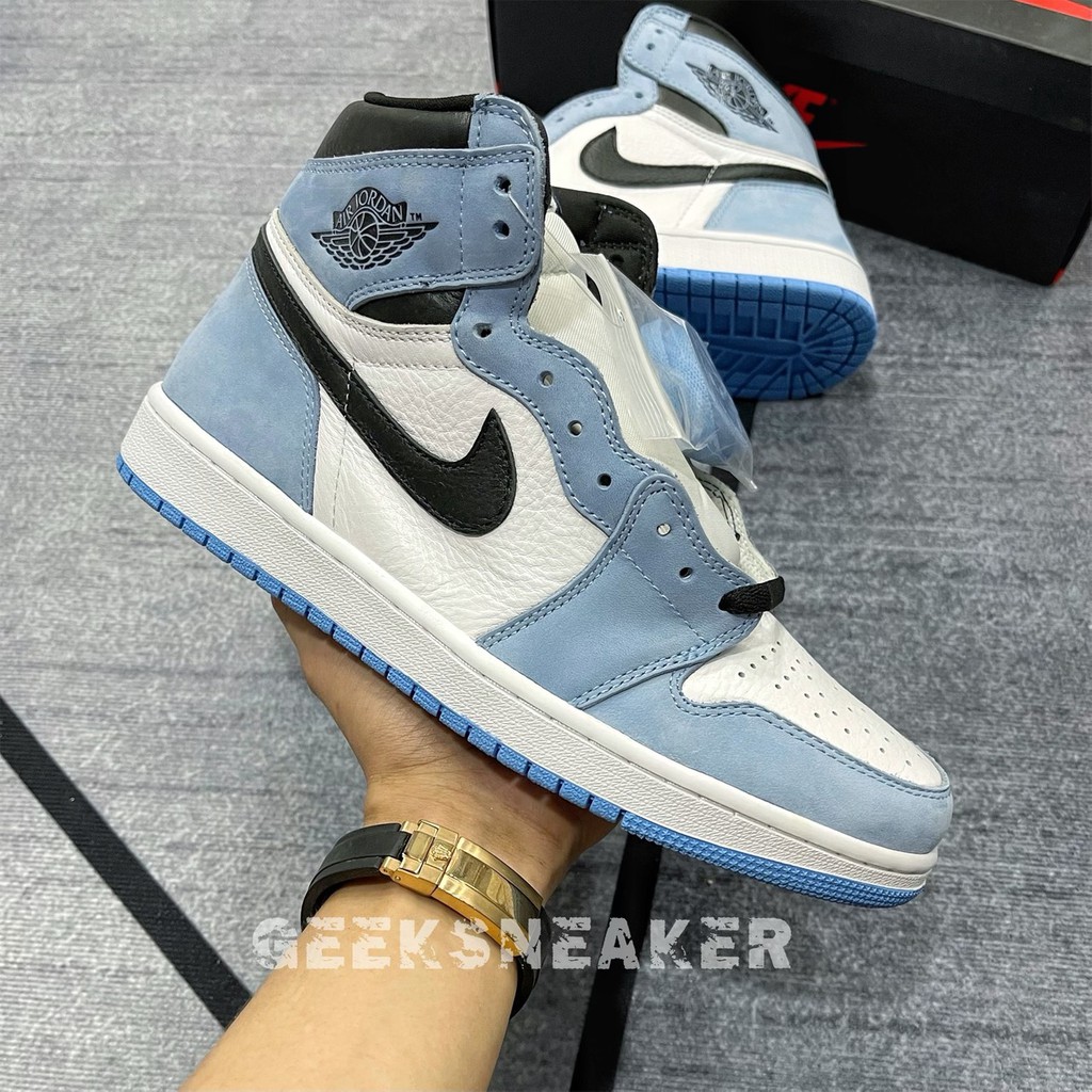 [GeekSneaker] Giày Nguyên Bản - SC Jordan 1 Retro High White University Blue Black | BigBuy360 - bigbuy360.vn