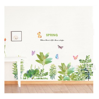 decal chân tường lá