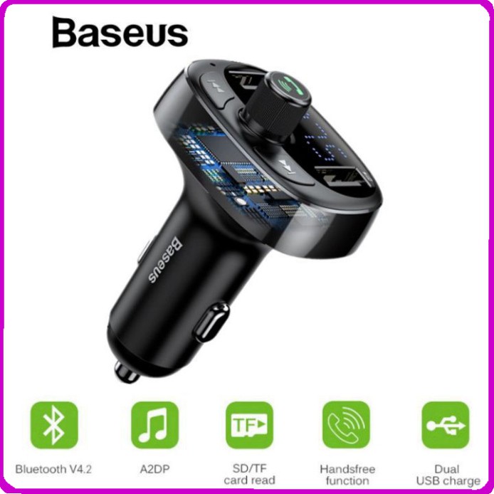 [Mã BMBAU50 giảm 7% đơn 99K] Tẩu nghe nhạc trên ô tô nhãn hiệu Baseus CCALL-TM01 Kết nối Bluetooth - HÀNG CHÍNH HÃNG