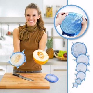 Bộ 6 miếng màng bọc thực phẩm silicon co giãn