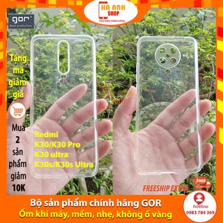 Ốp Redmi K30 / K30 Pro / K30 Ultra / K30s / K30s Ultra hãng Gor cao cấp, trong suốt mỏng nhẹ, ôm khít máy, không ố vàng