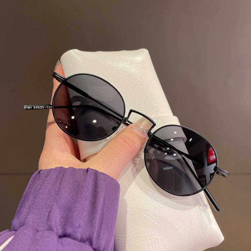 Kính Mát Gọng Tròn Nhỏ Bằng Kim Loại Phong Cách Hàn Quốc Thời Trang