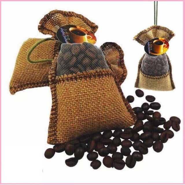 Túi thơm cafe nguyên hạt treo xe, phòng khách, tủ quần áo thơm lâu phukienxehoiTH