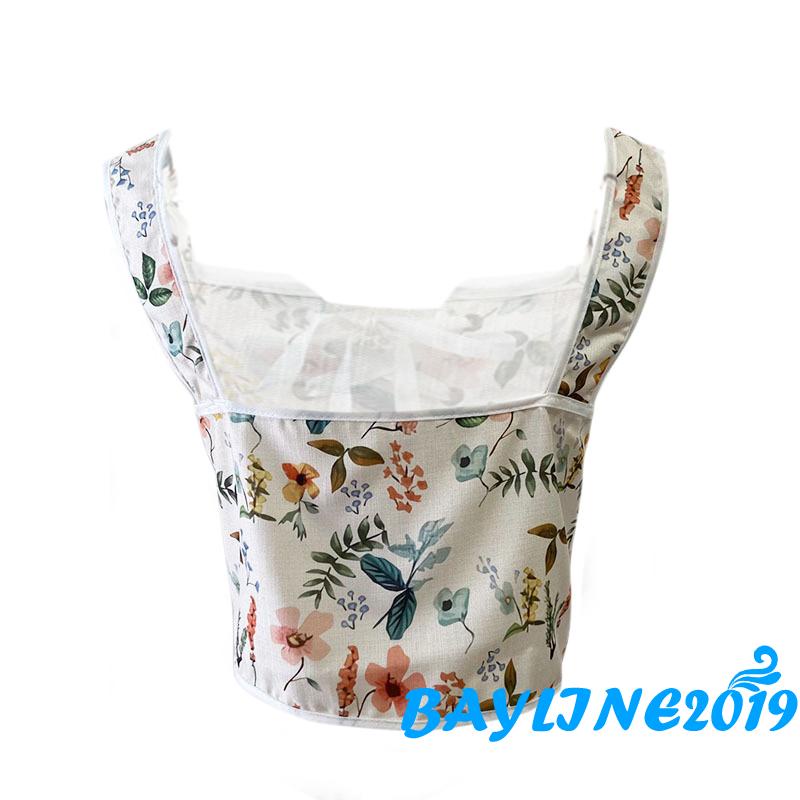 BAY-Women´s Sleeveless Floral Pattern Vest, Tie-Up Bandages Basic Tops, Irregular Hem Vintage Camisole
