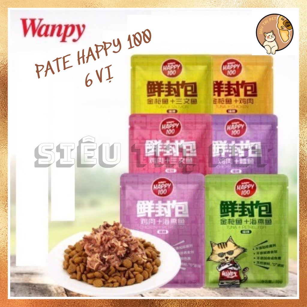[Mã PET50K giảm Giảm 10% - Tối đa 50K đơn từ 250K] (Hấp Dẫn) Pate Wanpy Happy 100 cực rẻ dành cho Hoàng Thượng