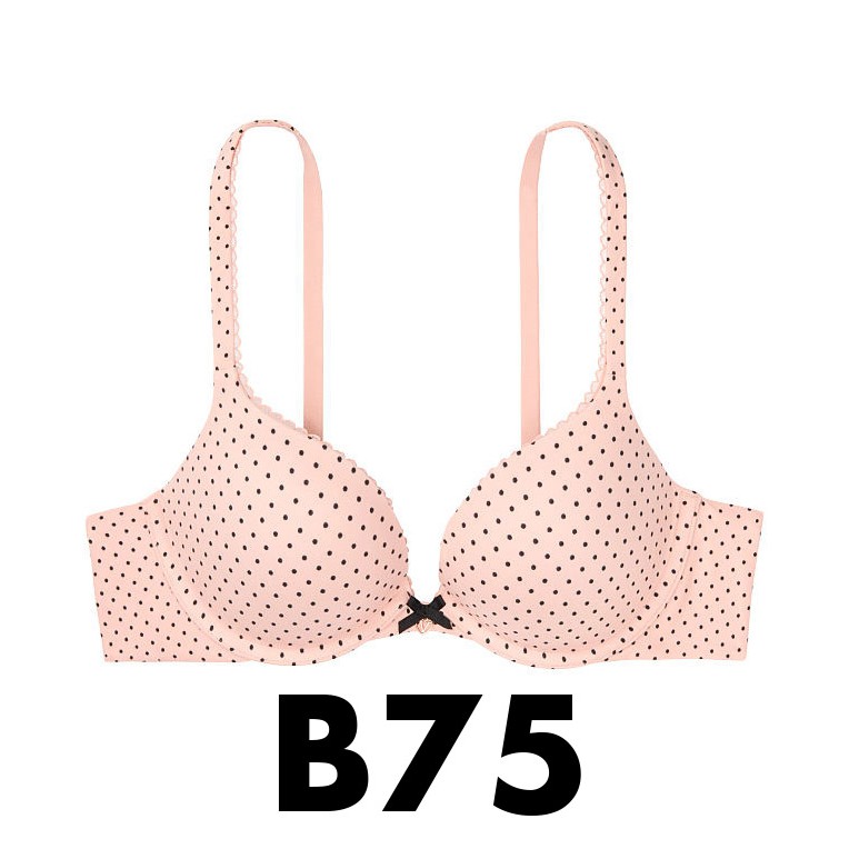 (Áo Vic) 34B, B75 - Áo lót hồng chấm bi (170), nâng ngực dòng Body By Victoria, Pink Dot - Victoria's Secret