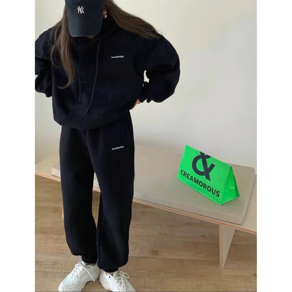 Set áo hoodie và quần, áo hoodie nữ form rộng có mũ Xinh xắn Chất thun dày dặn mặc bao ấm hàng cao cấp Tây Thi Shop | BigBuy360 - bigbuy360.vn