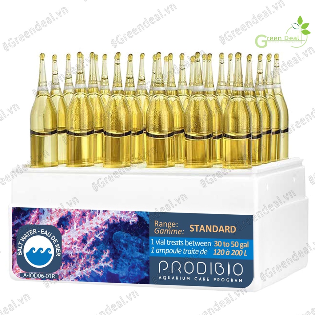 PRODIBIO - Iodi+ (Lẻ 1 ống) | Bổ sung I-ốt kích thích tạo màu cho san hô trong hồ cá biển