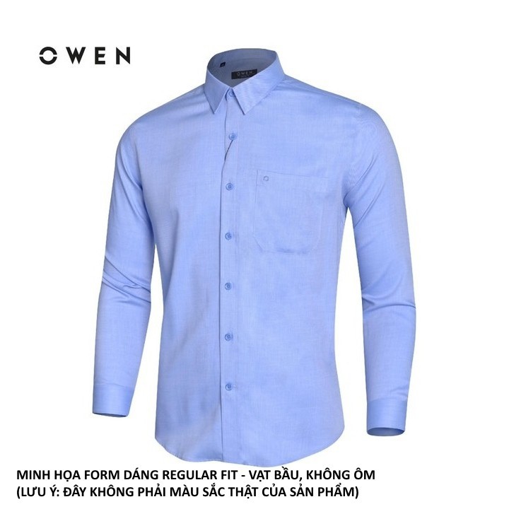 NEW 💯 . (OWEN SALE OFF) Áo sơ mi dài tay Owen regular fit vải sợi tre 20101 Cực Đẹp .1 . M08 : ࿄ ' .