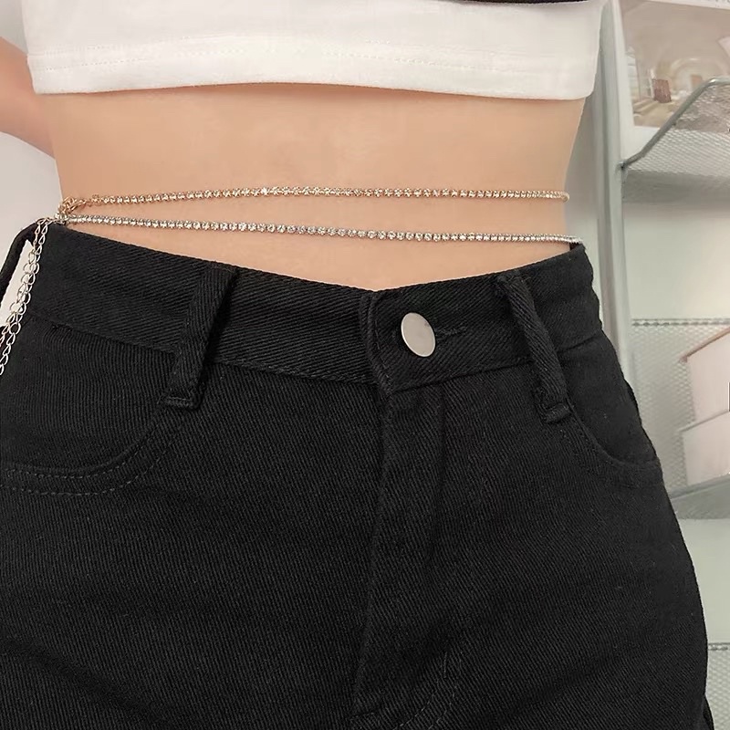 Body chain chuỗi đá lấp lánh quyến rũ C003 Meo shop - belt chain eo bụng sexy khoe eo kiểu mix đá cá tính