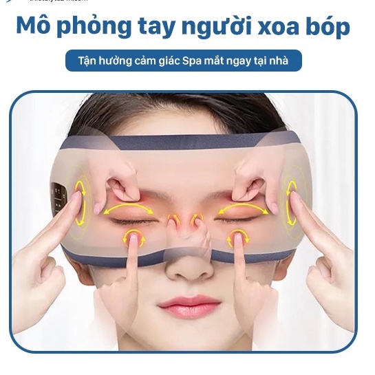 Máy Massage Mát Xa Giảm Thâm Quầng Mắt Với 5 Chế Độ Khác Nhau Kết Hợp Massage Túi Khí Hỗ Trợ Xoa Bóp 360 độ C HY-01