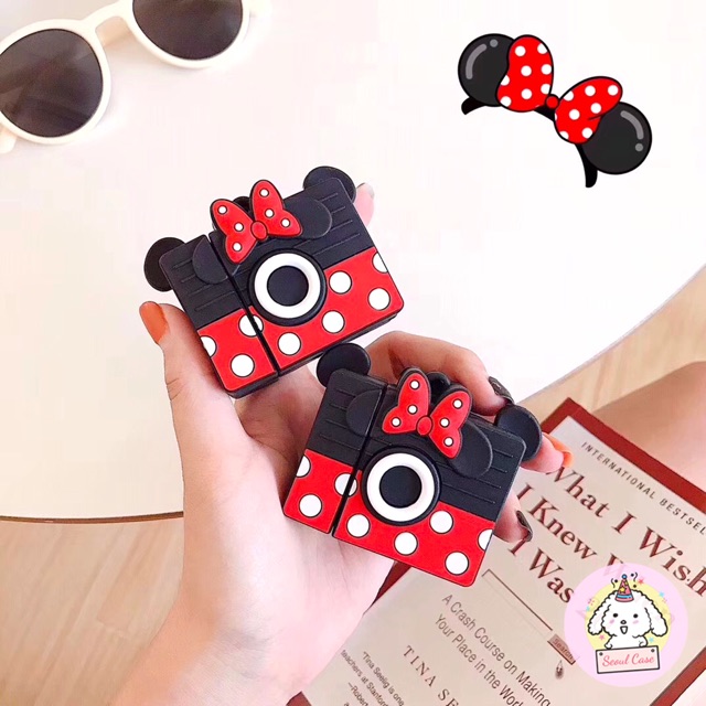 Ốp case vỏ airpods 1 2 bao đựng tai nghe không dây máy ảnh chuột Minnie