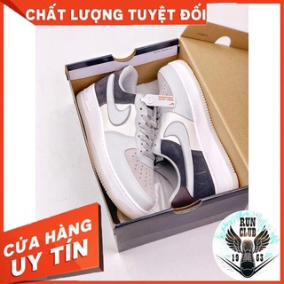 [HỖ TRỢ ĐỔI SIZE] giầy thể thao sneaker, AF1 nam nữ custom Đen Xám [run.club]