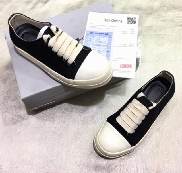 Giày Rich Owen đen cổ thấp đế có mùi thơm