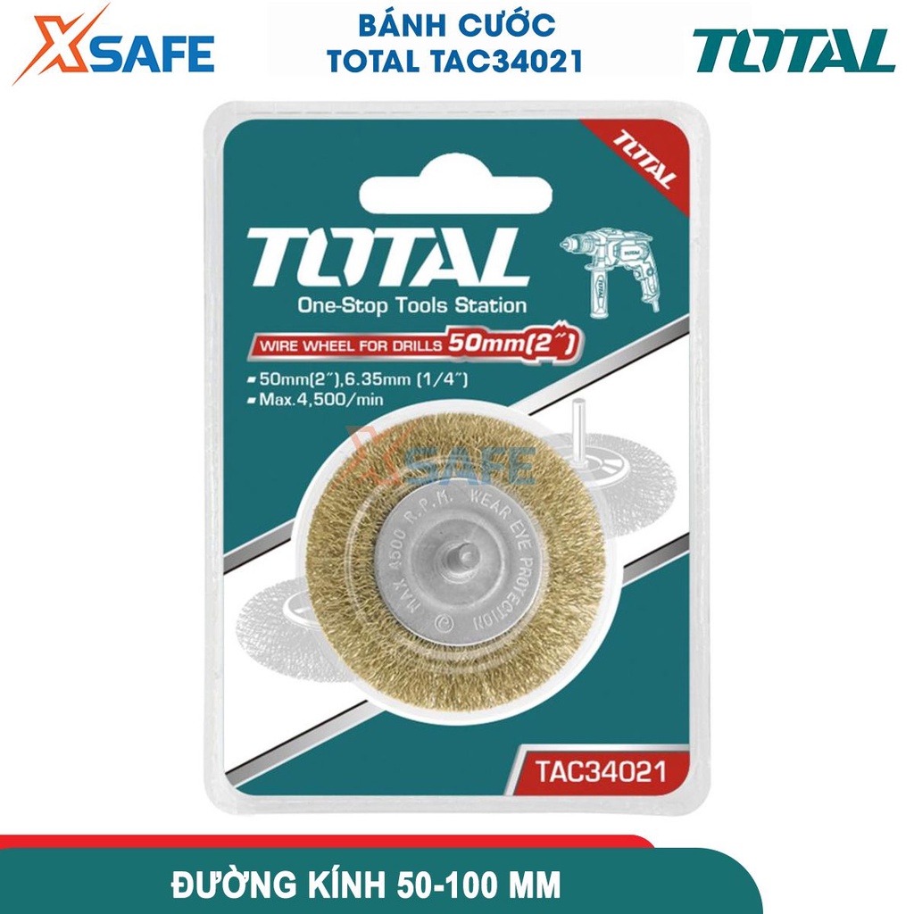 Bánh cước mài tròn TOTAL đường kính 50-100mm, trục 1/4inch, đường kính dây cước 0.3mm, dùng bào, mài nhẵn, mài cạnh tước