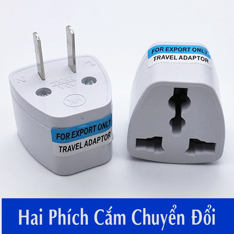 Ổ Cắm Điện Phích Cắm Chuyển Đổi 3 Chân Thành 2 Chân ĐÈN LED CHIKO