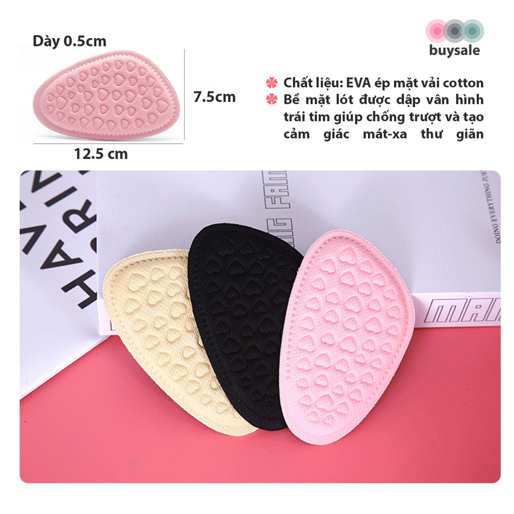 Lót giày cao gót 3D vân trái tim giúp chống trượt bàn chân về phía trước - buysale - BSPK161
