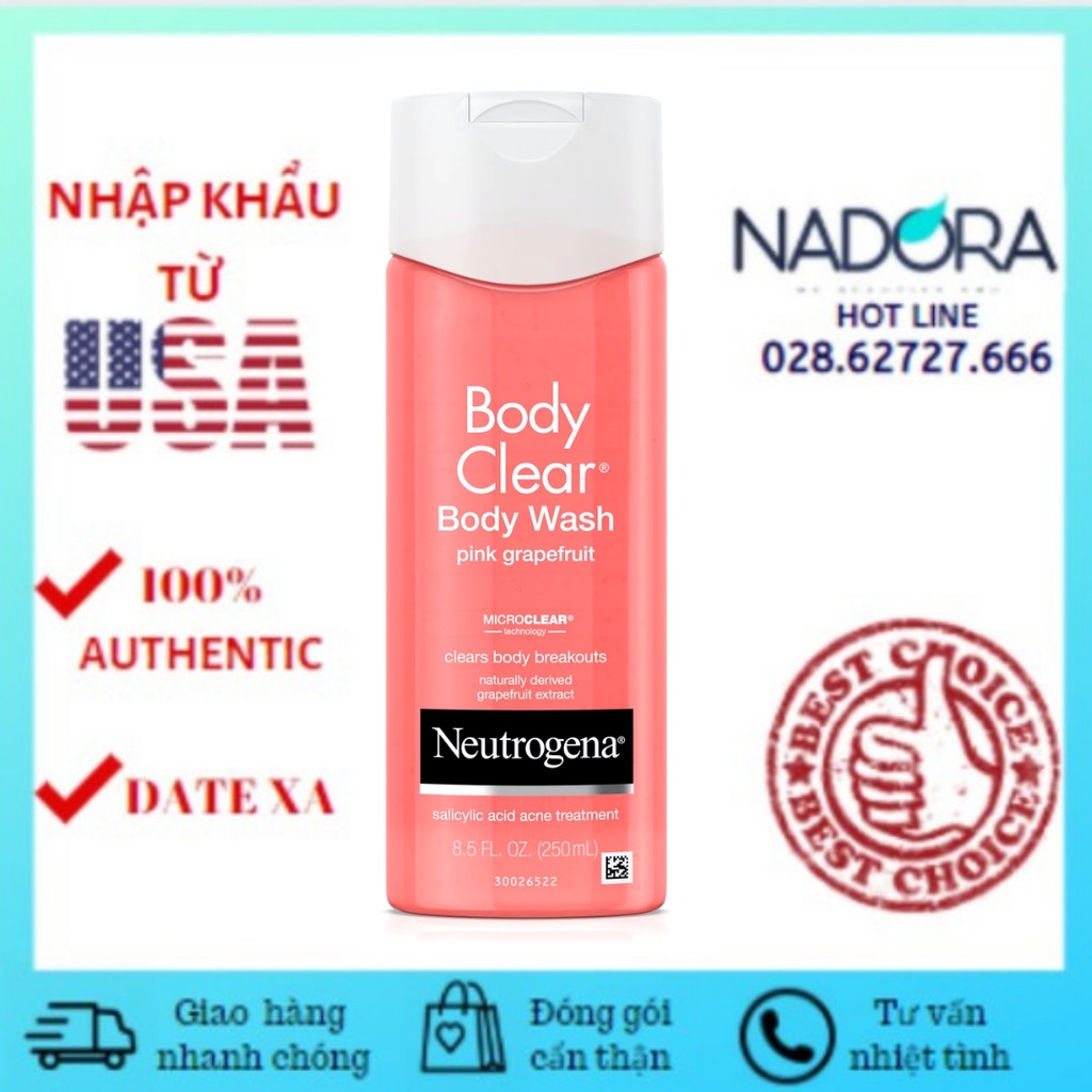 Sữa Tắm Mụn Lưng - Neutrogena Body Clear Body Wash Pink Grapefruit - 250ml