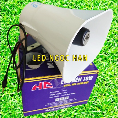 Loa nén 10W 12V liền công suất, dùng làm loa led pháo hoa, camera, phóng thanh, bán hàng rong, tiếng chim hót