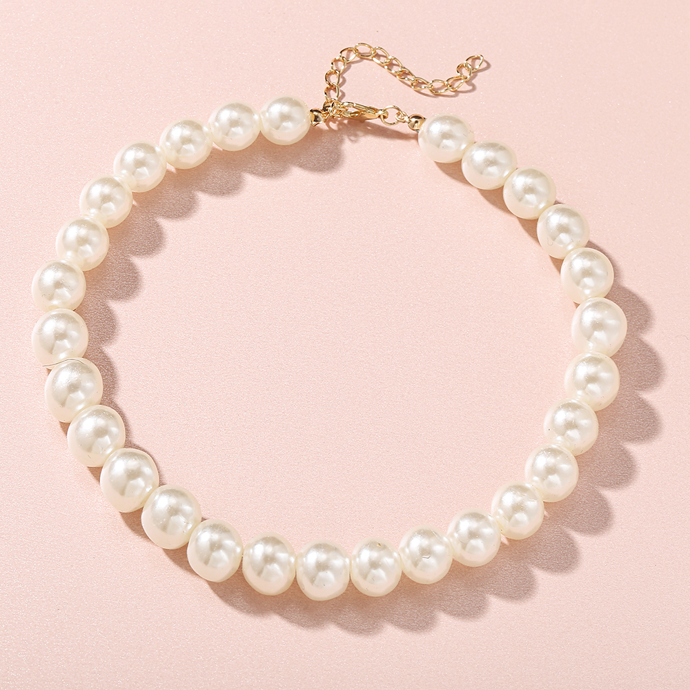 iF YOU Vòng cổ choker kiểu chuỗi hạt ngọc trai nhân tạo hợp kim phong cách Hàn Quốc nhẹ sang trọng thời trang dành cho nữ