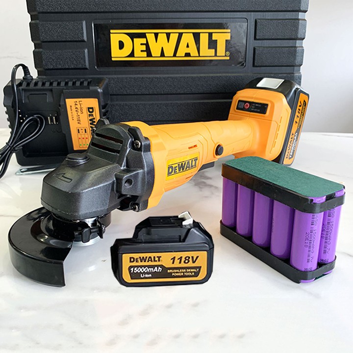 Máy Mài Pin, Máy Cắt Dùng Pin DEWALT 118V Không chổi than- 2 Pin chuẩn 10 CELL Full Box