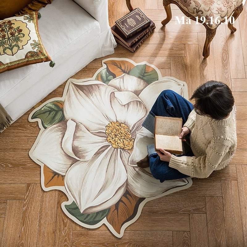 Thảm panama lông cừu trả phòng khách trang trí in hình 3D kt 80x120