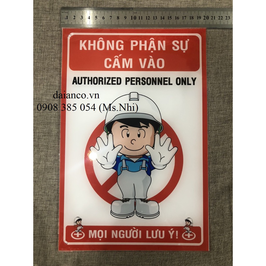 BIỂN CẢNH BÁO CHẤT LIỆU MICA ĐÀI LOAN 3 LY (30x20cm) CẮT LAZER- HÌNH THẬT, CÓ SẴN