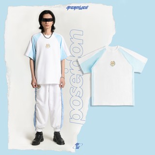 Áo thun tee Poseidon t-shirt FERNWEH God of Sea form rộng White Blue Streetstyle