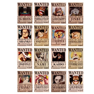 Bộ 16 ảnh onepiece có đề can bóc dán khổ A4/ poster wanted