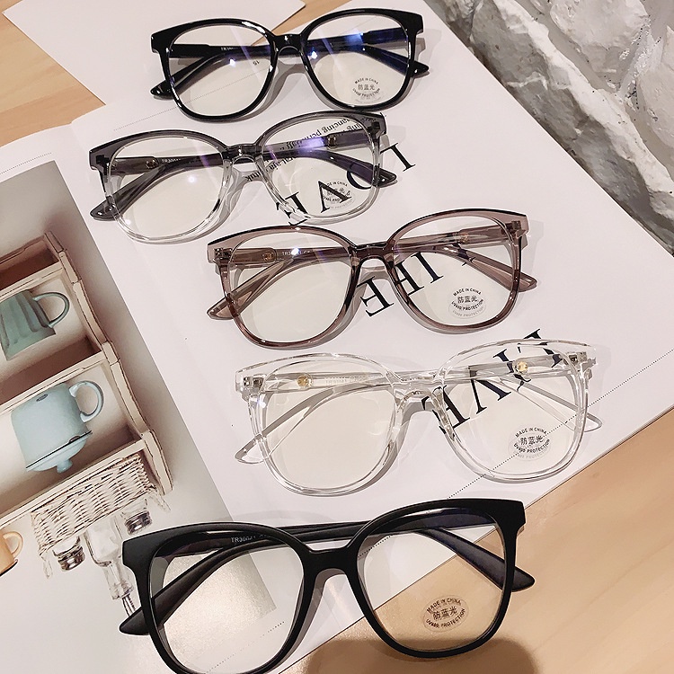 Kính cận VIENDO tròng đổi màu chống ánh sáng xanh phong cách Hàn Quốc cho nam nữ có cắt theo yêu cầu(có thể cắt cận thị ống kính)