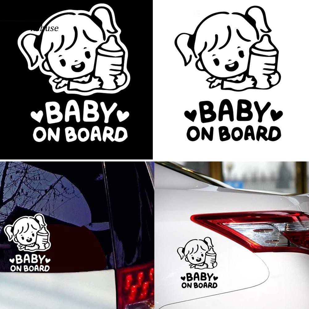 Decal dán trang trí in chữ " Baby on Board " cho xe hơi