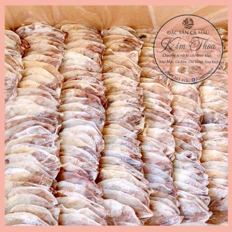 Khô Mực Sữa Cà Mau, ngon ngot thịt, Ép Chân Không gói 1Kg, 100-110 con