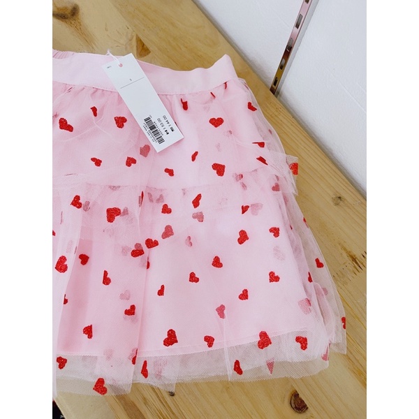 Chân váy tutu bé gái  - JANIE and JACK - vải ren - hoạ tiết trái tim