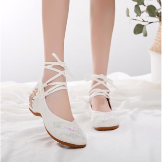 Giày Tăng Chiều Cao Thêu Họa Tiết Phong Cách Retro Trung Hoa 66