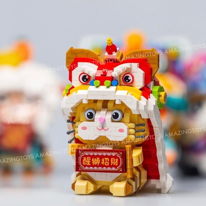 Mô hình lắp ráp Linh Vật Trung Hoa may mắn, dễ thương, trưng bày