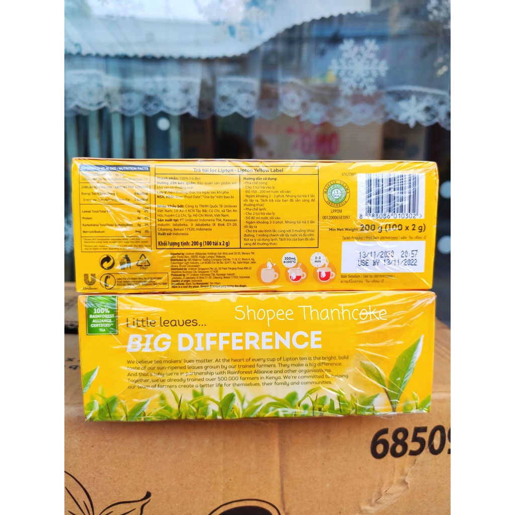 Trà Lipton túi lọc Yellow Label Tea 100 gói 200g | BigBuy360 - bigbuy360.vn