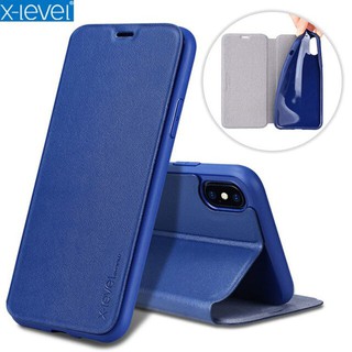 Bao da cao cấp cho iPhone XR Hiệu X-Level Fib Color lưng mềm