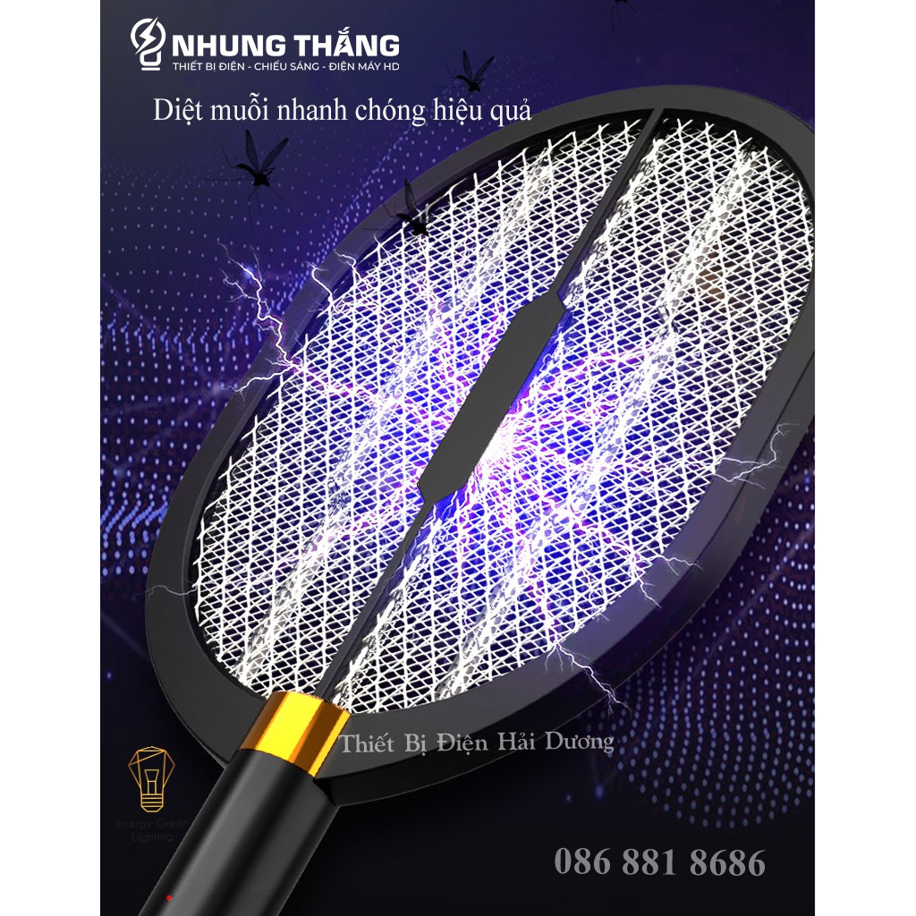 💥💥 Vợt Bắt Muỗi XQN-898 Kiêm Đèn Thu Hút Muỗi , Diệt Muỗi Để Bàn , Treo Tường Tiện Lợi - 3 Lớp Lưới - BH 1 Năm