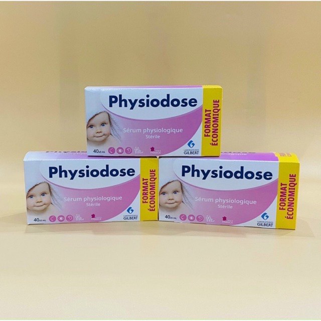 Nước muối sinh lý Physiodose Pháp 40 ống - Muối Hồng