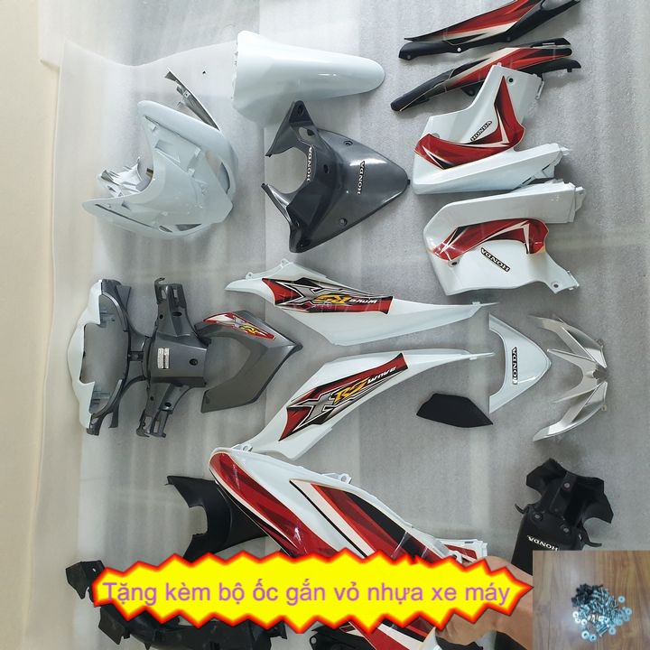 Bộ dàn áo xe Wave RSX 110 đời 2008 đến 2012 - Màu Trắng Ghi