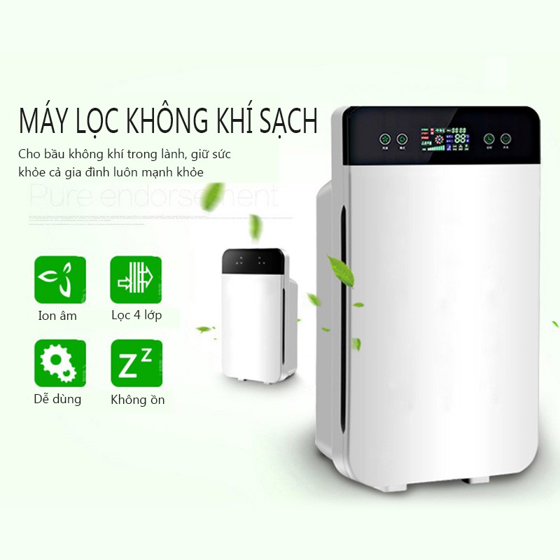 Máy lọc ion âm không khí phòng ngủ phòng khách lọc bụi mịn pm2.5 khói thuốc mùi hôi trong nhà YB666