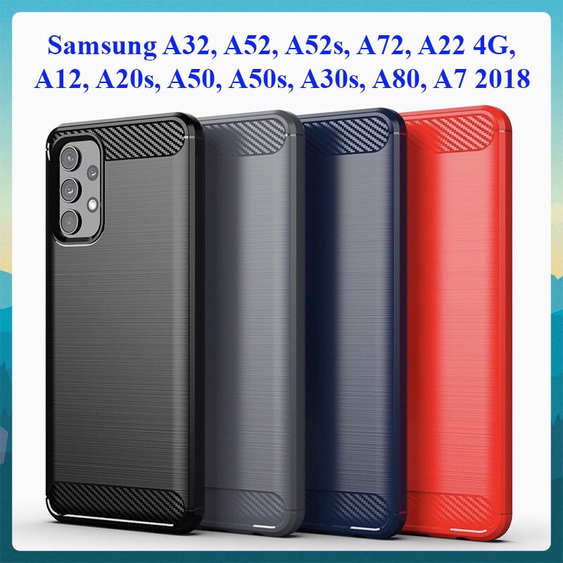 Ốp lưng dẻo Samsung A32, A52, A52s, A72, A12, A22, A20s, A50, A30s, A70, A80, A7 2018 vân cacbon chố