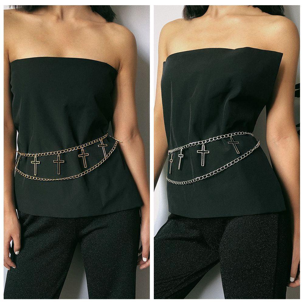 ORIENTLII Dây Nịt Tua Rua Bằng Hợp Kim Màu Sắc Bạc / Vàng Phong Cách Bohemian Cổ Điển