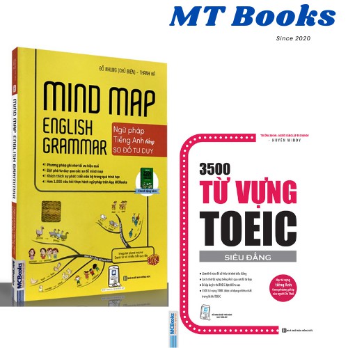 Sách - Combo Mindmap English Grammar - Ngữ Pháp Tiếng Anh Bằng Sơ Đồ Tư Duy + 3500 Từ Vựng Toeic Siêu Đẳng