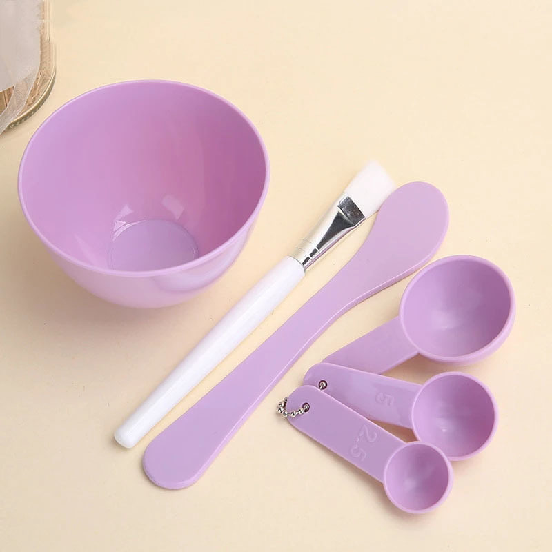 Bộ 6 dụng cụ trộn mặt nạ chăm sóc gồm bát / muỗng đong 4 trong 1 / cọ